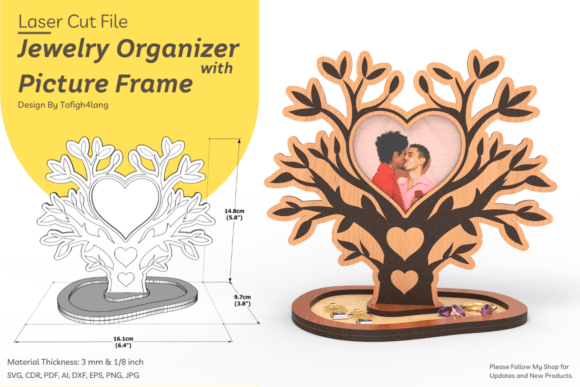 Download Jewelry Organizer | Laser Cut File | SVG - Cut file Collection
