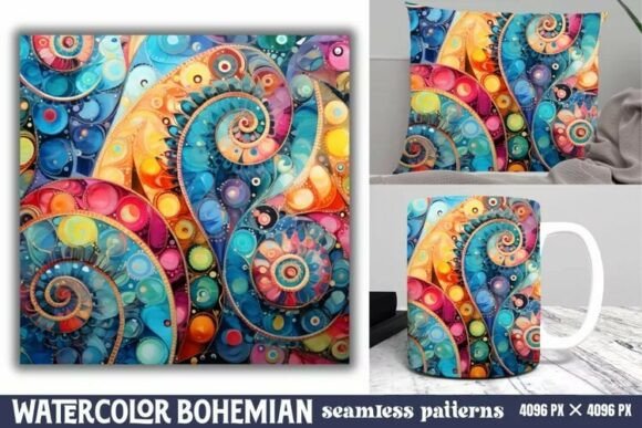 Download Seamless Watercolor Bohemian Pattern - Bohemian pattern Collection