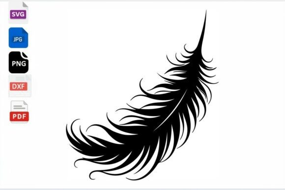 Download Black Feather SVG Cut File for Crafts - Cut file Collection