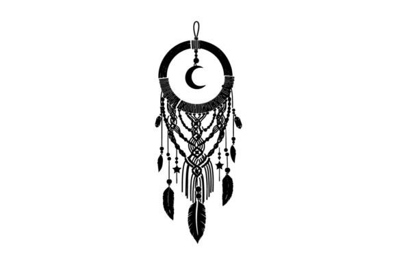 Download Silhouette Dreamcatcher with Crescent Mo - Silhouette dreamcatcher Collection