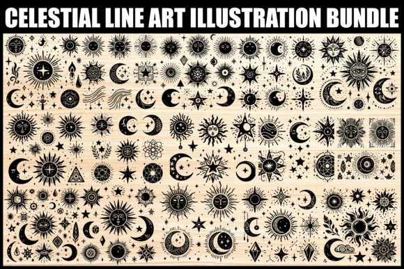Download Celestial Sun Moon Star Clipart SVG - Premium Resources
