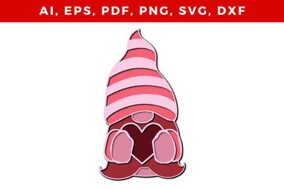 Download Layered Loving Gnome SVG Craft Cut File - Cut file Collection