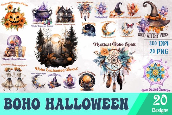 Download Boho Halloween Sublimation Bundle - Premium Resources