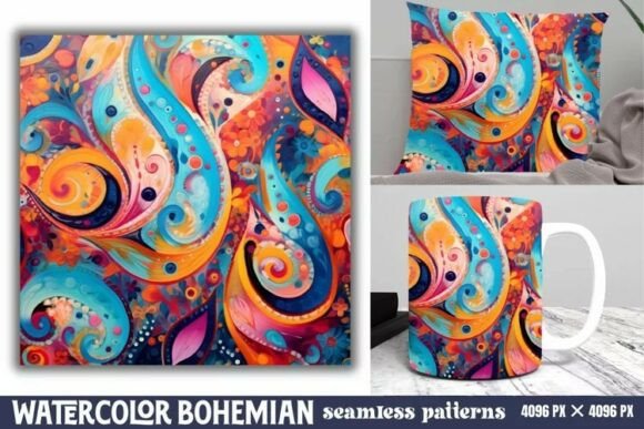 Download Seamless Watercolor Bohemian Pattern - Bohemian pattern Collection